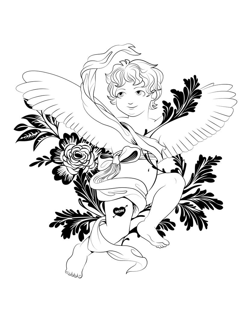 cherub_bwtattoo